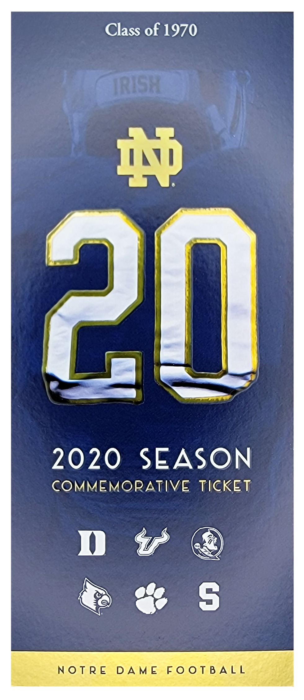 An image of a Notre Dame commemorative ticket