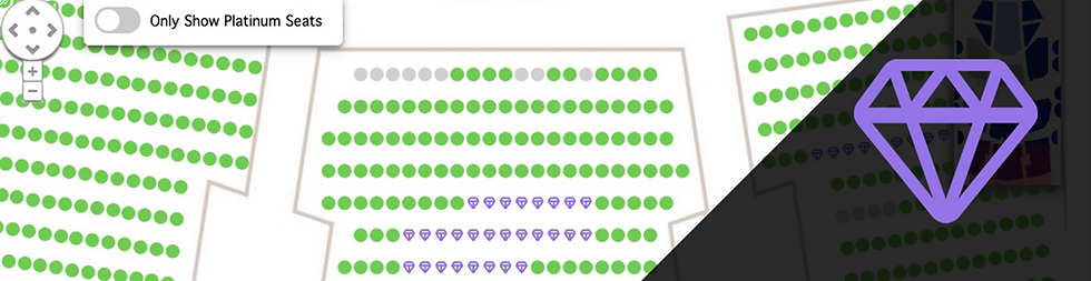 A header image of a pick your own seat map with a diamond icon overlaid